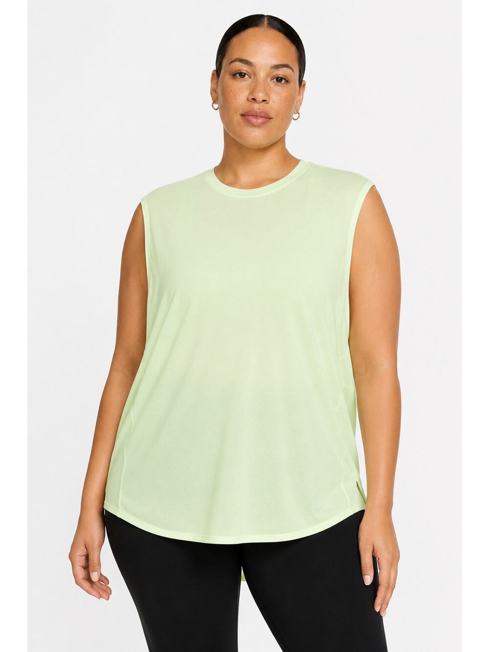 New Nike Dri-Fit Sleeveless Training Tank Top Neon Lime Volt Curved Hem 2XL